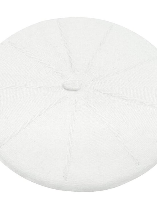 Women\'s French Style Double Layer Warm and Soft Knitted Beanie Hat White main image 6
